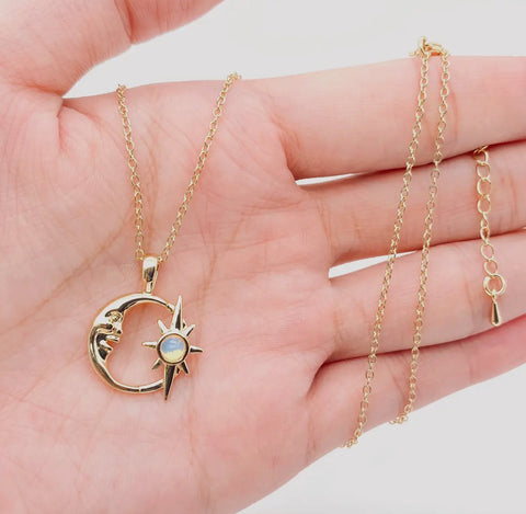 Star moon necklace