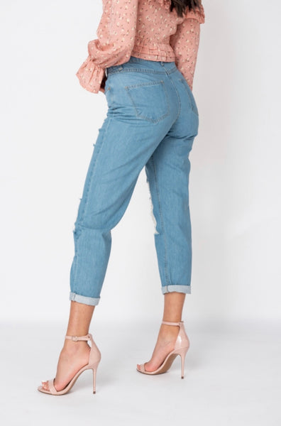 Distressed Mom Jeans