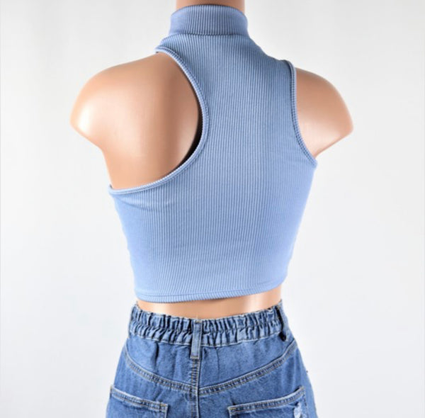 Sky crop top