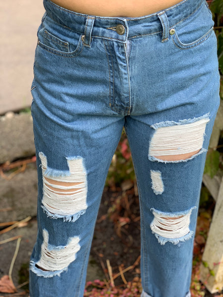 Distressed Mom Jeans